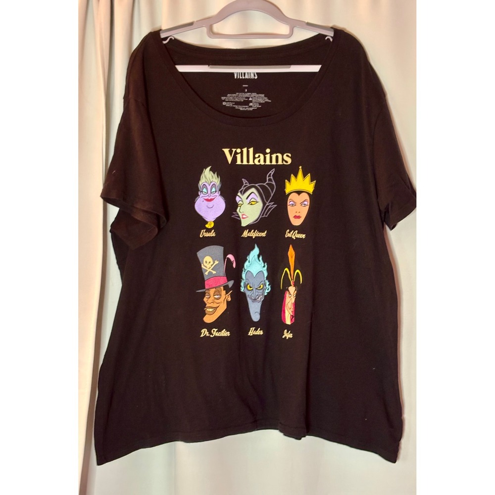 Disney Villains T-Shirt Ursula Maleficent Hades Jafar Women 3 XL Halloween Party
